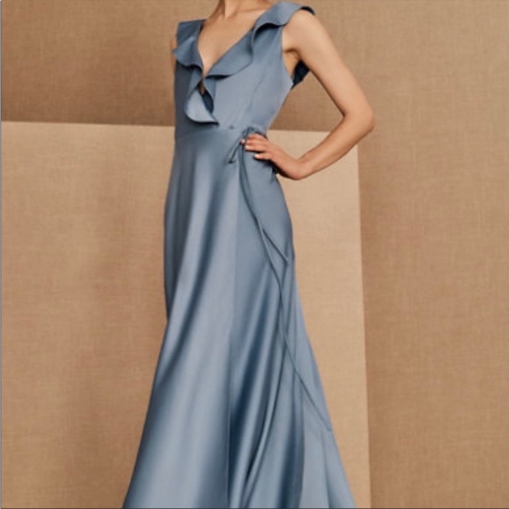 BHLDN tansy wrap dress satin